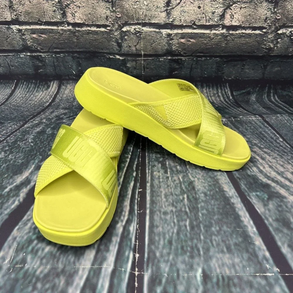 UGG‎ EMILY MESH WOMEN’S SLIDES SANDALS 1119491 SIZE 8 POLLEN YELLOW/ AUTHENTIC